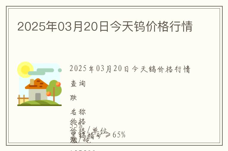2025年03月20日今天鎢價格行情