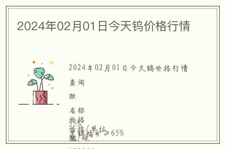2024年02月01日今天鎢價(jià)格行情