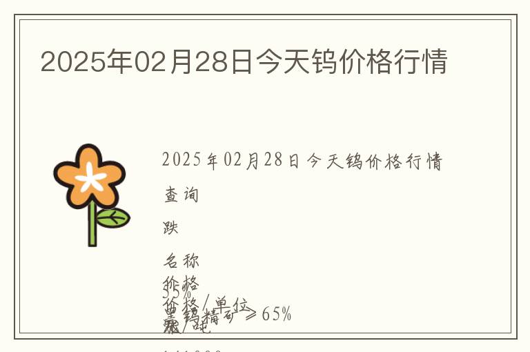 2025年02月28日今天鎢價格行情