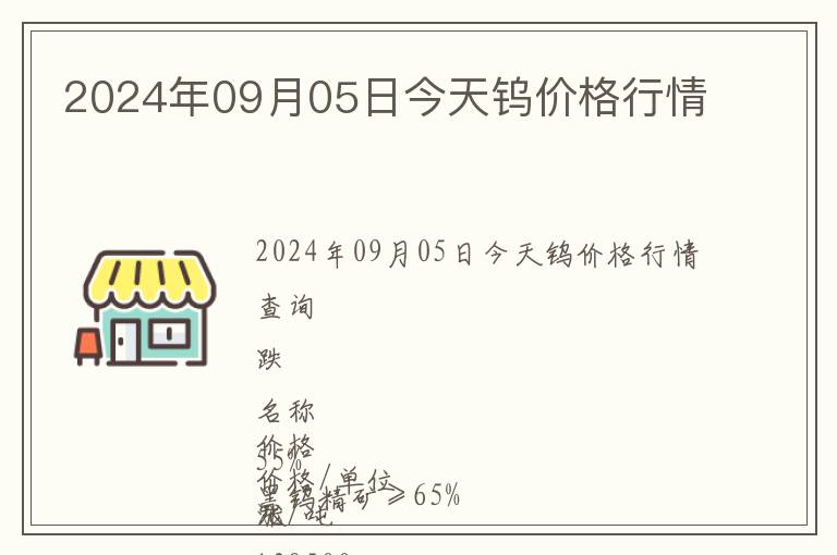 2024年09月05日今天鎢價格行情