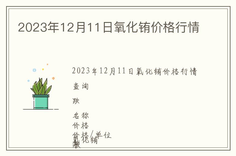 2023年12月11日氧化銪價(jià)格行情