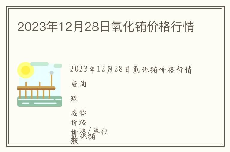 2023年12月28日氧化銪價(jià)格行情
