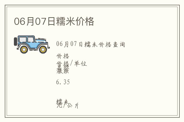 06月07日糯米價格