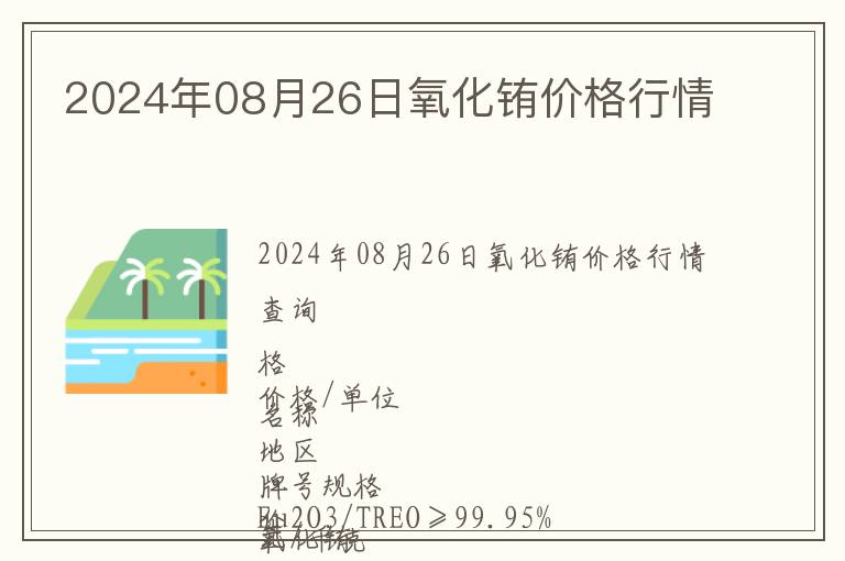 2024年08月26日氧化銪價格行情