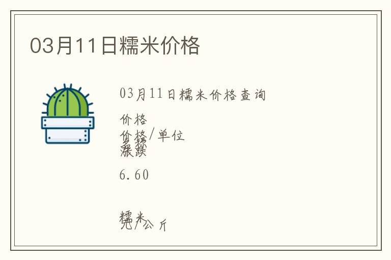 03月11日糯米價格