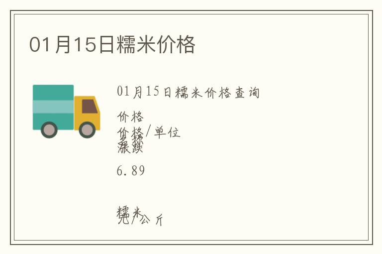01月15日糯米價格
