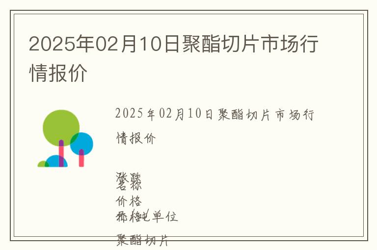 2025年02月10日聚酯切片市場行情報價