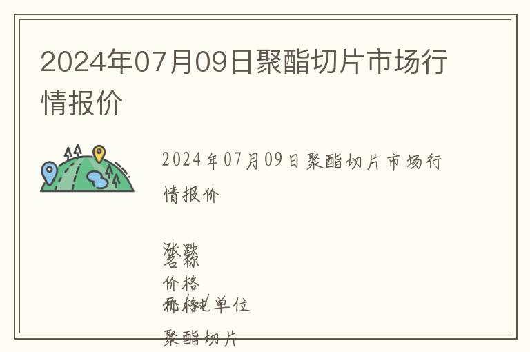 2024年07月09日聚酯切片市場(chǎng)行情報(bào)價(jià)