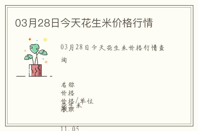 03月28日今天花生米價格行情
