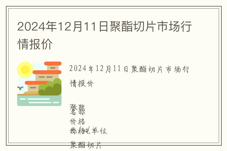 2024年12月11日聚酯切片市場(chǎng)行情報(bào)價(jià)