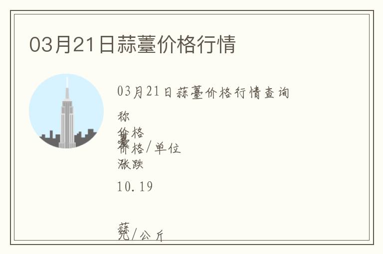 03月21日蒜薹價(jià)格行情