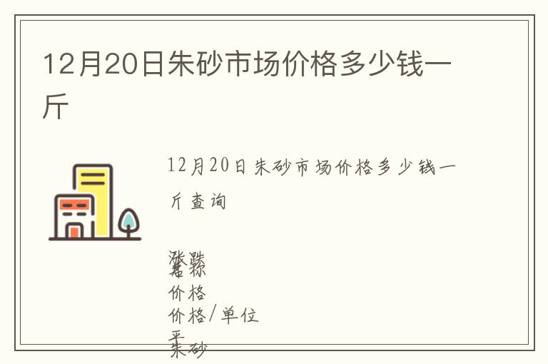 12月20日朱砂市場價格多少錢一斤