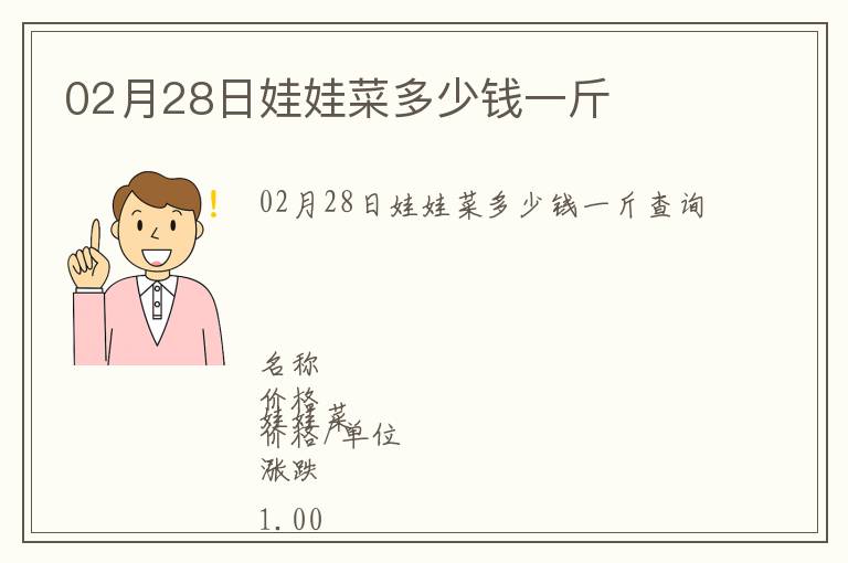 02月28日娃娃菜多少錢一斤