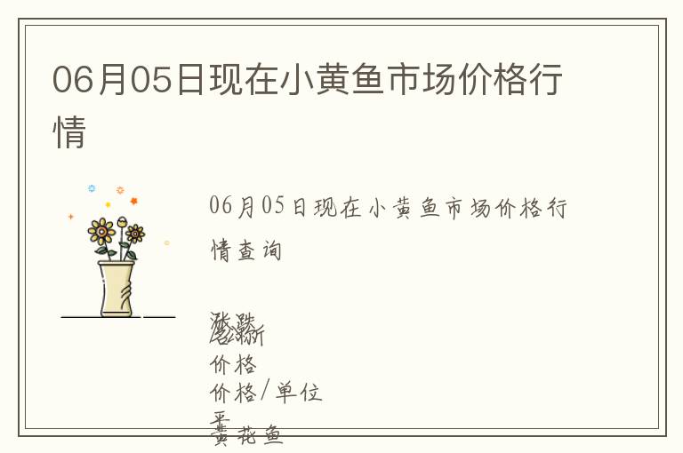 06月05日現在小黃魚市場價格行情