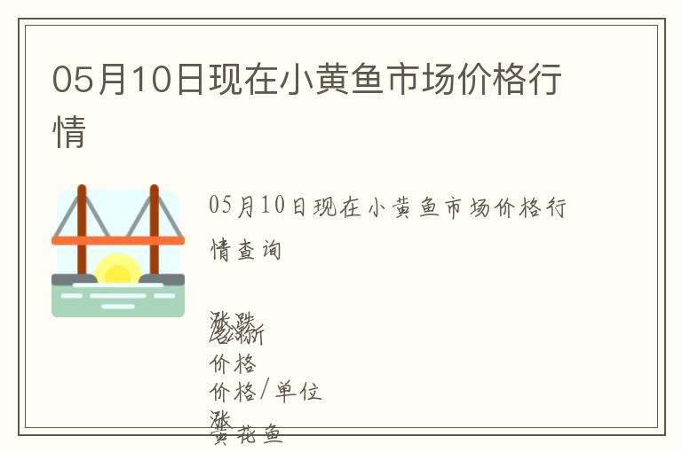 05月10日現(xiàn)在小黃魚(yú)市場(chǎng)價(jià)格行情