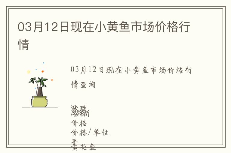 03月12日現(xiàn)在小黃魚市場價格行情