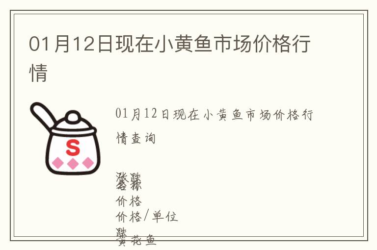 01月12日現在小黃魚市場價格行情