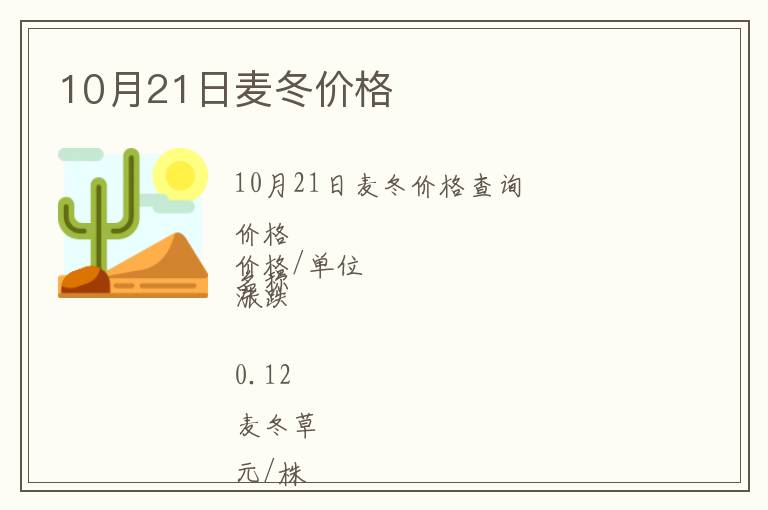 10月21日麥冬價(jià)格