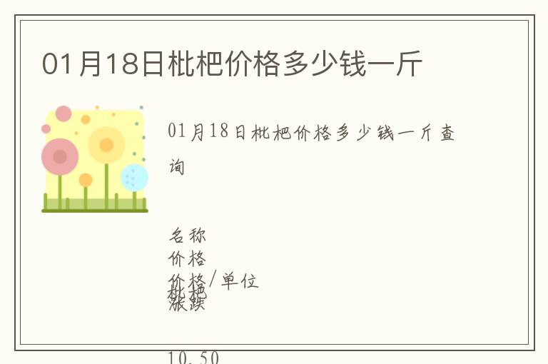 01月18日枇杷價(jià)格多少錢(qián)一斤