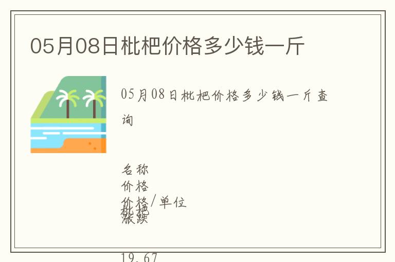 05月08日枇杷價格多少錢一斤