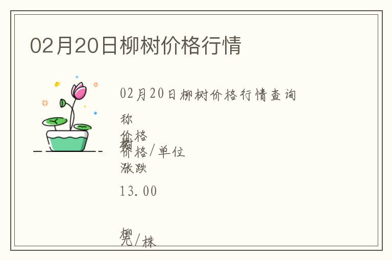 02月20日柳樹(shù)價(jià)格行情