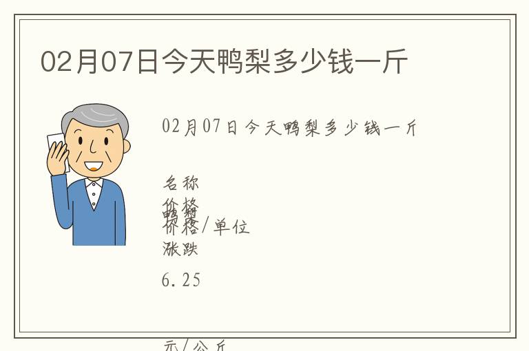 02月07日今天鴨梨多少錢一斤