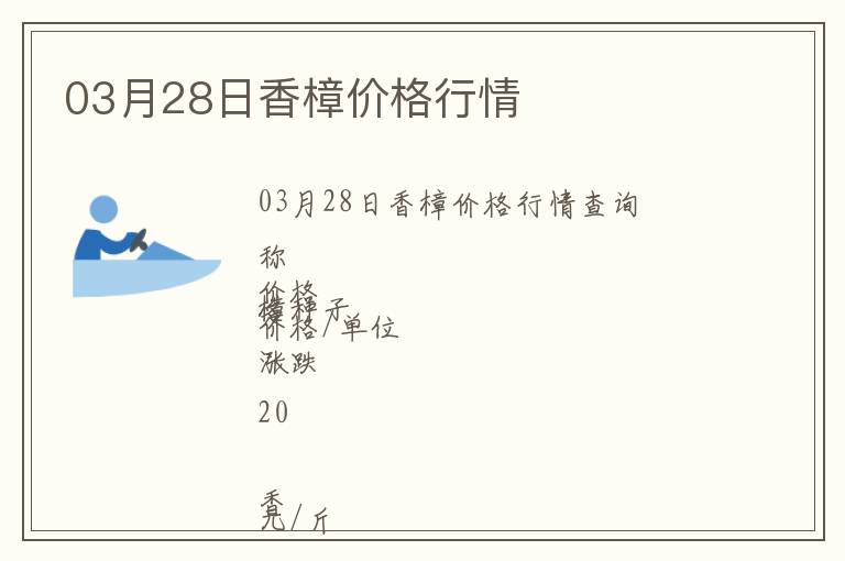 03月28日香樟價格行情