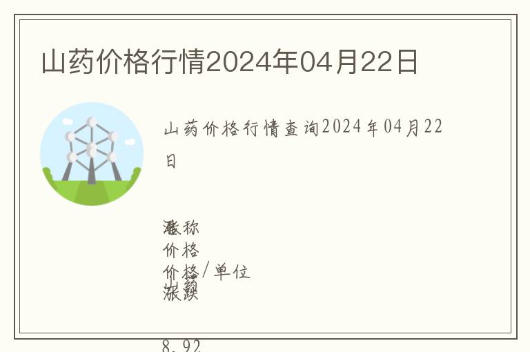 山藥價(jià)格行情2024年04月22日