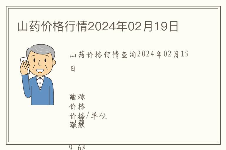 山藥價格行情2024年02月19日