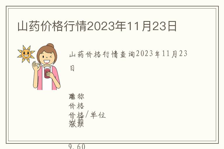 山藥價格行情2023年11月23日