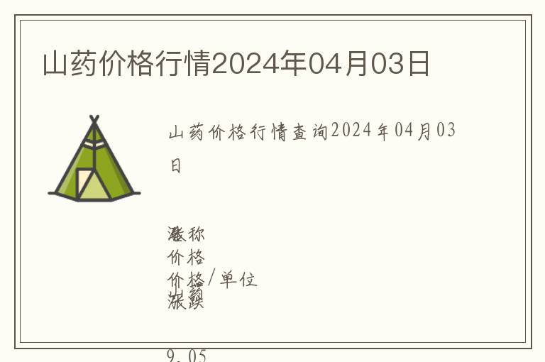 山藥價(jià)格行情2024年04月03日