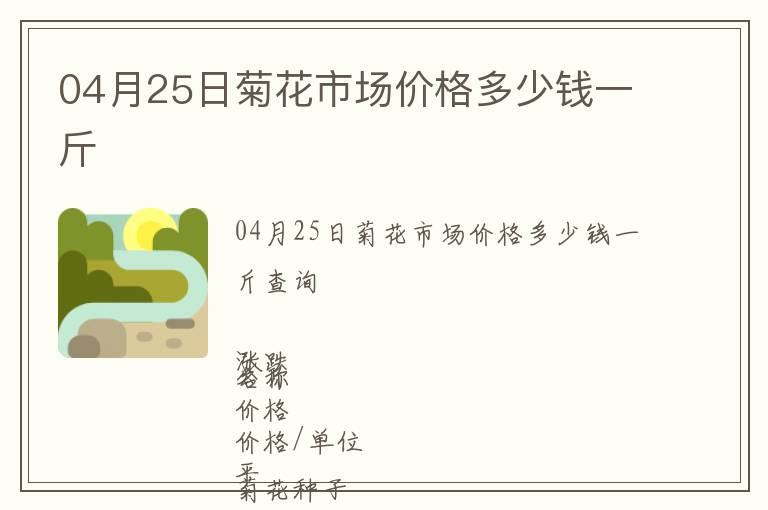 04月25日菊花市場價格多少錢一斤
