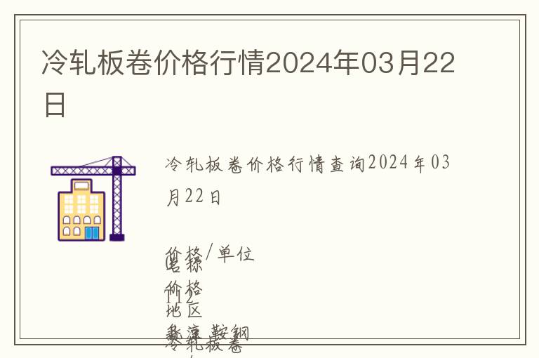 冷軋板卷價格行情2024年03月22日