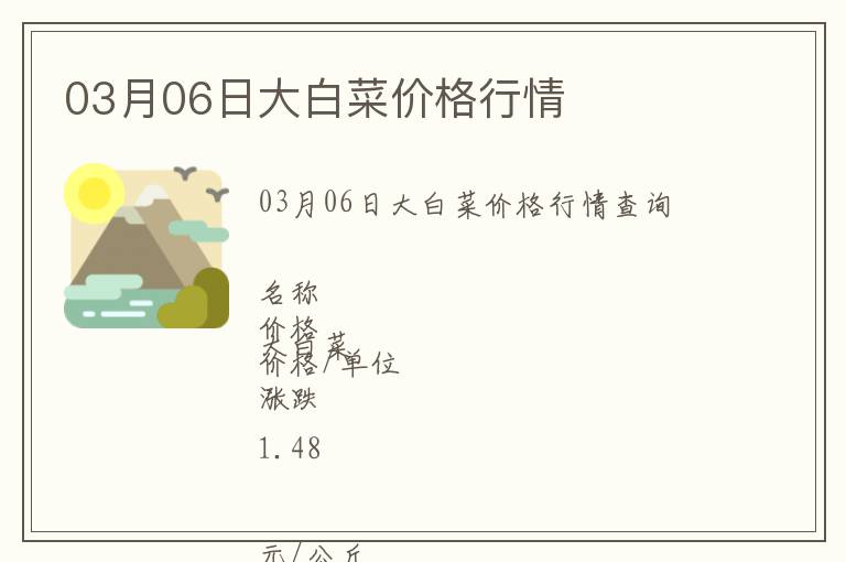 03月06日大白菜價格行情