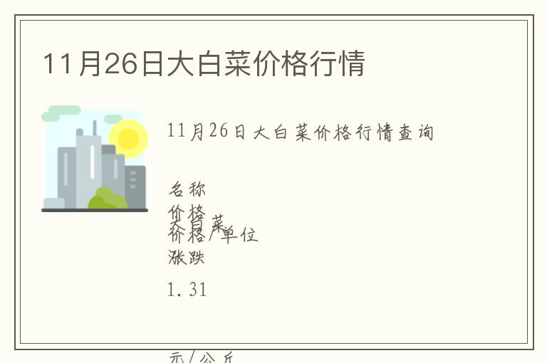 11月26日大白菜價(jià)格行情