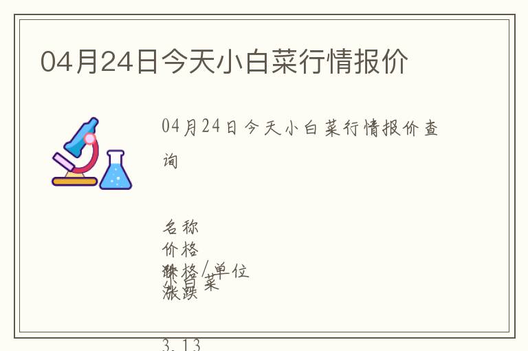 04月24日今天小白菜行情報價