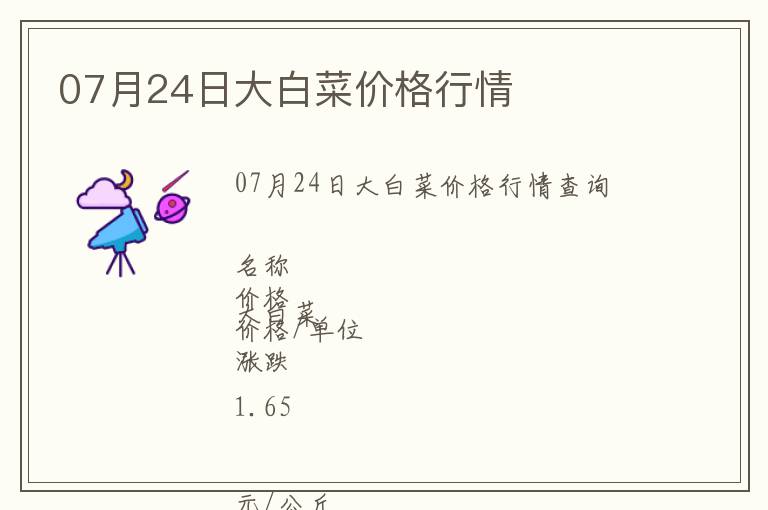 07月24日大白菜價格行情