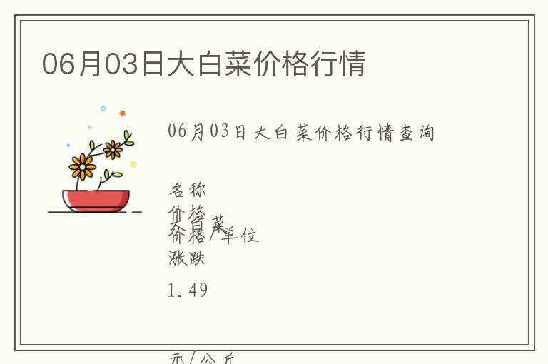 06月03日大白菜價(jià)格行情