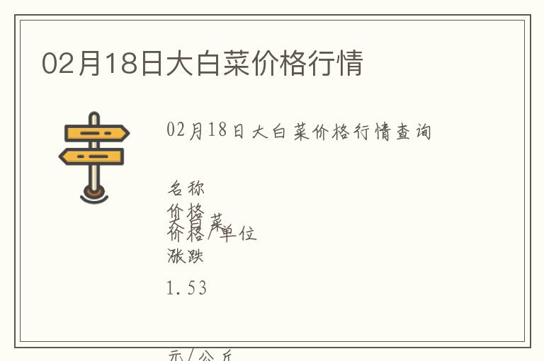 02月18日大白菜價格行情