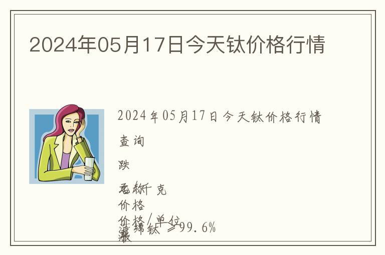2024年05月17日今天鈦價格行情