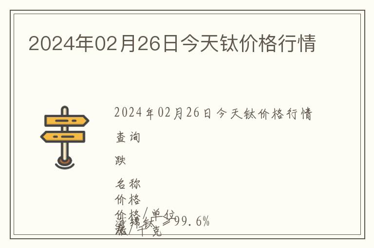 2024年02月26日今天鈦價(jià)格行情