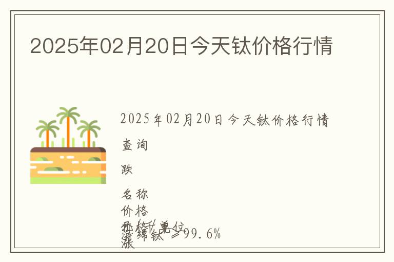 2025年02月20日今天鈦價格行情