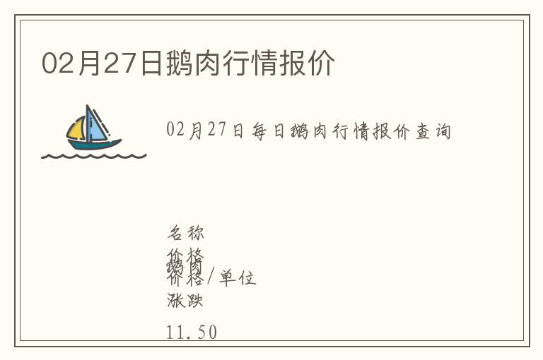 02月27日鵝肉行情報價
