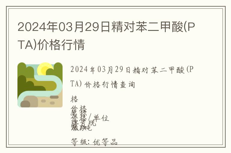2024年03月29日精對苯二甲酸(PTA)價(jià)格行情