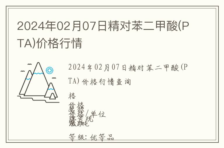 2024年02月07日精對苯二甲酸(PTA)價格行情