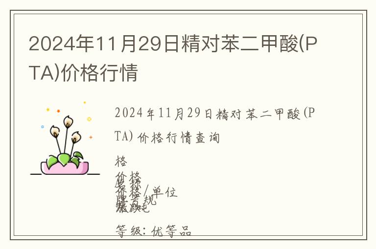 2024年11月29日精對苯二甲酸(PTA)價格行情