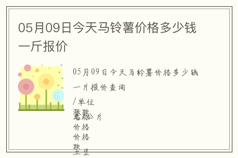 05月09日今天馬鈴薯價格多少錢一斤報價