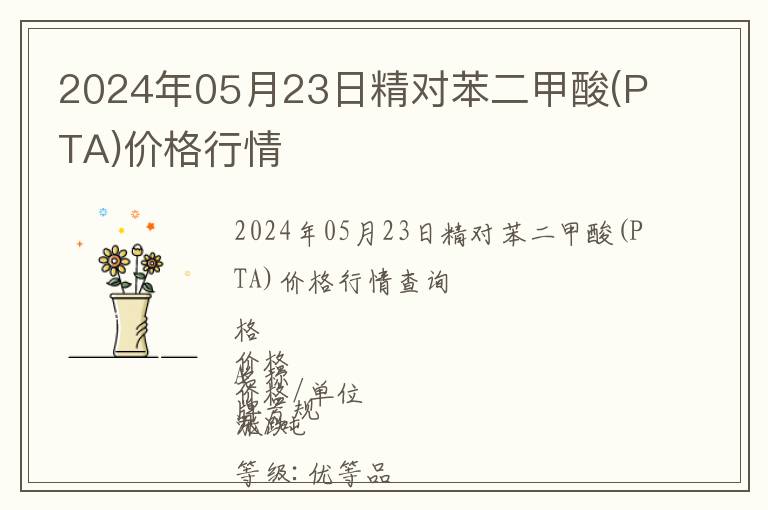 2024年05月23日精對(duì)苯二甲酸(PTA)價(jià)格行情