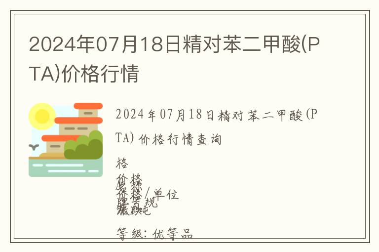 2024年07月18日精對苯二甲酸(PTA)價格行情