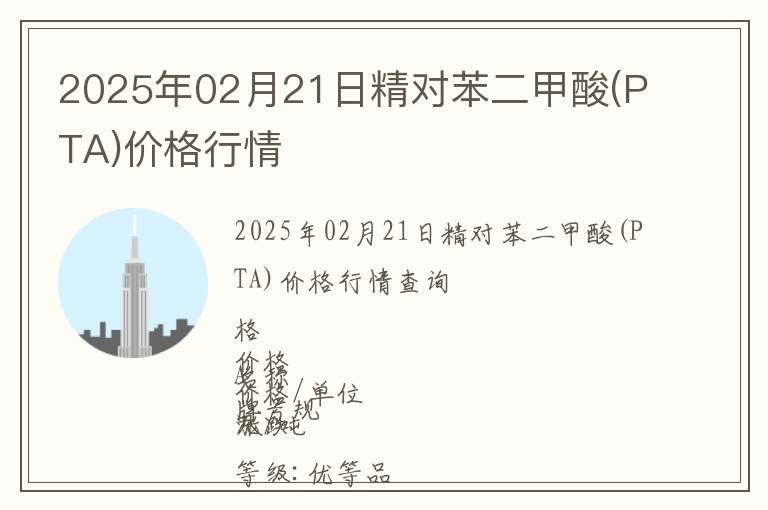 2025年02月21日精對苯二甲酸(PTA)價格行情